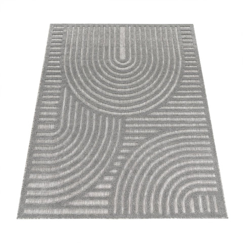 Indoor & Outdoor Rug – Durable Short Pile – Geometric 3D Design – Easy Clean