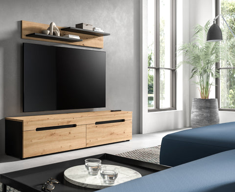Rootz TV Unit - Media Stand - Entertainment Console - Easy Installation - Artisan Finish - 170cm x 38cm x 33cm