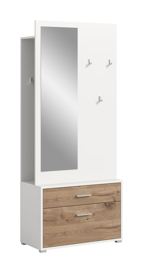 Rootz Wardrobe Combination - Closet Organizer - Space-Saving Storage - Easy-Care Surface - 80cm x 190cm x 38cm