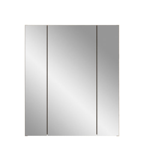 Rootz Mirror Cabinet - Bathroom Storage - Wall Cupboard - High-Quality MDF - 60x70x18cm - Grey and Brown