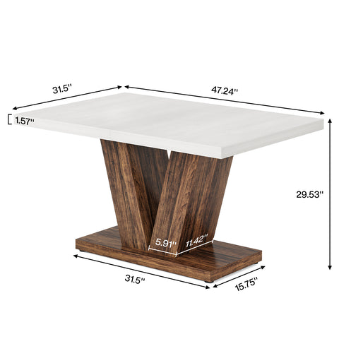 Rootz Dining Table - Rustic Table - Compact Table - Sturdy Design -120 cm Width x 80 cm Depth x 76 cm Height