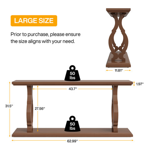 Rootz Console Table - Side Table - Entryway Table - Eco-friendly & Scratch-resistant - 30cm D x 160cm W x 80cm H