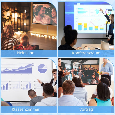 Rootz Projector Screen with Stand - 80 Inch - Wrinkle-Resistant - Wide Viewing Angle - Wall/Ceiling Mount - 172cm x 96cm - 16:9