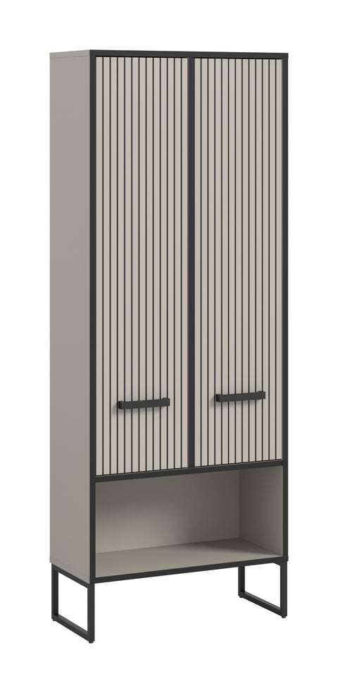 Rootz Tall Cabinet - Storage Unit - Bathroom Organizer - Easy-Care Surface - 59cm x 159cm x 32cm