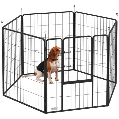 Rootz Dog Fence - Pet Enclosure - Foldable Kennel - Robust Steel - 80cm x 1.5cm x 60cm