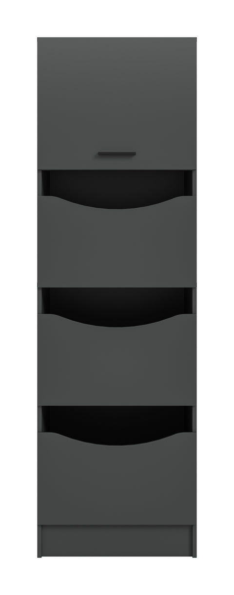 Rootz Linen Cupboard - Storage Cabinet - Grey Closet - Ample Storage - 50x195x62 cm