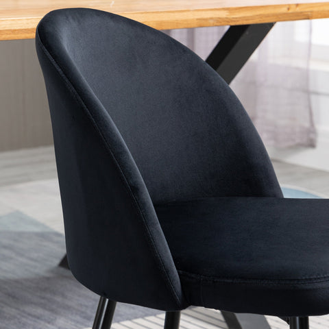 Rootz Set of 2 Dining Room Chairs - Scandinavian Chairs - Velvet Upholstered - Ergonomic Comfort - 49cm x 50cm x 77cm