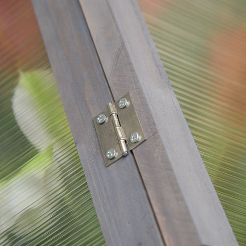 Rootz Mini Greenhouse - Compact Wooden Plant House - Tomato Shelter - Polycarbonate Panels - Ventilation - 90L x 52W x 49.5H cm