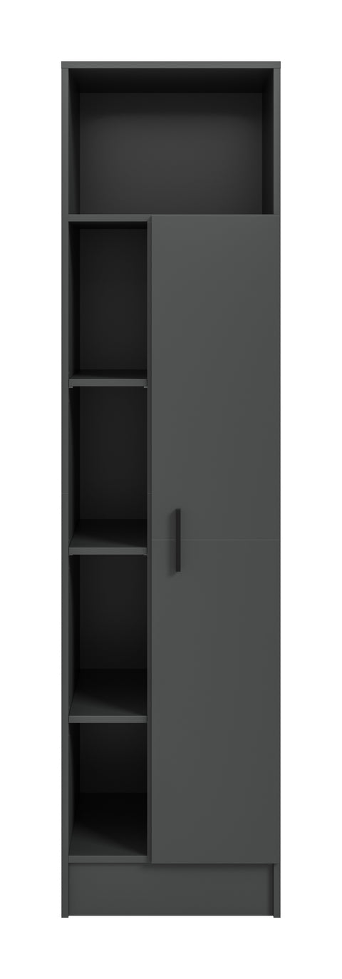 Rootz Universal Cabinet - Wardrobe - Storage Solution - Easy Installation - 50x195x62 cm Grey Chipboard