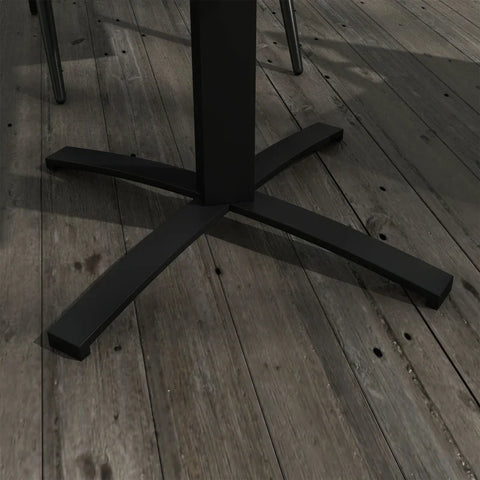 Rootz Garden Tables - Patio Table - 4 People - Wood Look - Aluminum Frame - Adjustable Feet - Good Balance - Wood-plastic Board - Gray - 70L x 70W x 76H cm