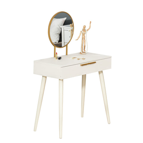 Rootz Dressing Table Modern Vanity - Makeup Table - Cosmetics Table - Durable Chipboard - 80 x 40 x 123 cm