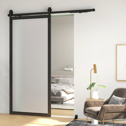 Rootz Sliding Door Hardware Kit - Rail Set - Smooth Operation - Space Saving - Carbon Steel - 183cm x 0.5cm x 4cm