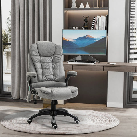 Rootz Massage Office Chair - Ergonomic Executive Chair - Heating Elements - Height Adjustable - 68cm x 72cm x 110-120cm - Gray