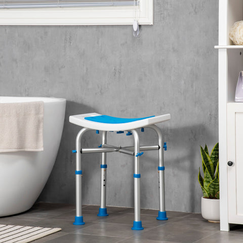 Rootz Shower Chair Bath Seat - Shower Stool - Bath Bench - Non-Slip Stability - 42.5cm x 27cm x 44-51.5cm - Padded & Adjustable Seat