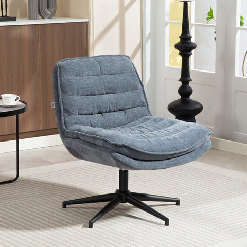 Rootz Rotatable Office Chair - Swivel Chair - Upholstered Seat - Comfort with Foam Padding - 65.5b x 76t x 80h cm - Grey