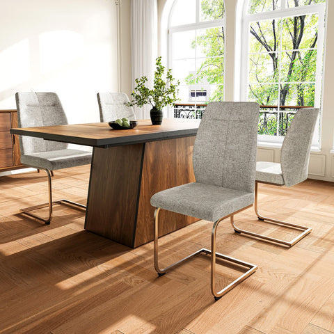 Rootz 4 Piece Set Dining Room Chairs - Ergonomic Chairs - Modern Seating - Breathable Linen - 43cm x 58cm x 102.5cm