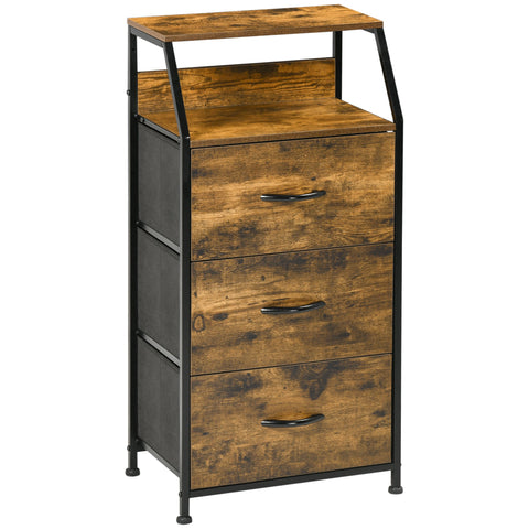 Rootz Storage Cabinet - Fabric Drawers - MDF Shelves - Steel Frame - Adjustable Feet - 44x29x92 cm