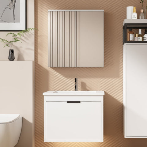 Rootz Bathroom Furniture Set - Vanity Unit - Sink Cabinet - Stylish Storage - 59cm x 46.5cm x 47cm & 58.5cm x 14cm x 60cm