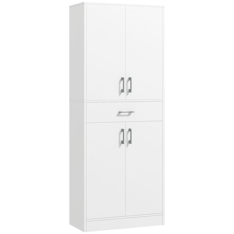 Rootz High Kitchen Cabinet - Storage Cupboard - Modern Cabinet - Adjustable Shelves - 70.8cm x 34cm x 180cm - White