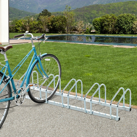 Rootz 5 Bicycle Stand - Bike Rack - Cycle Holder - Durable & Weatherproof - Space-Saving Design - Versatile Mounting - 145cm x 33cm x 27cm - Galvanized Steel
