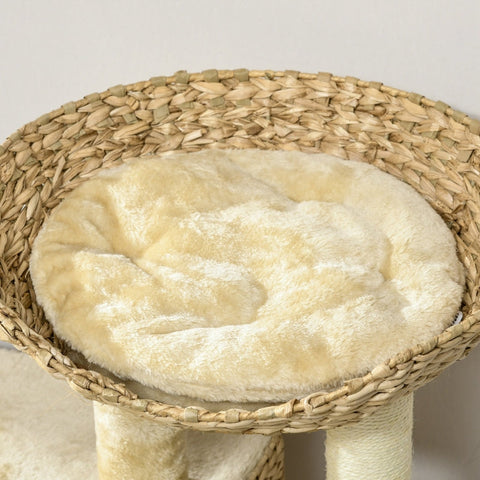 Rootz Cat Scratching Post - Cat Tree - Feline Playground - Sisal Rope Columns - Cozy Relaxation Spots - Stable Construction - 60cm x 40cm x 98cm