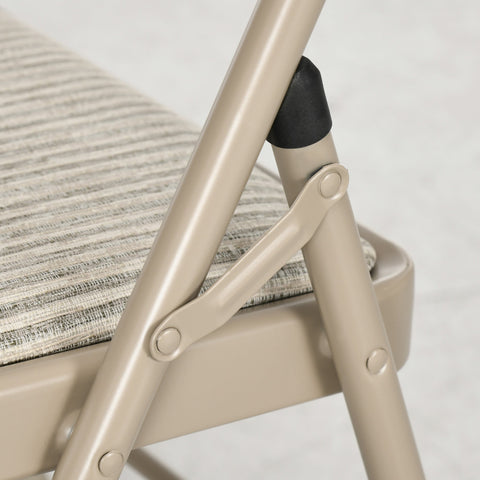 Rootz Set of 6 Foldable Dining Chairs - Portable Chairs - Steel Frame Chairs - Comfort & Durability - 45 W x 46 T x 78 H cm - Brown