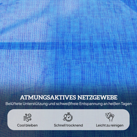 Rootz Sun Lounger - Garden Loungers - Relax Lounger - Weather-Resistant and Foldable - 194cm x 72cm x 31cm - Black + Dark Blue