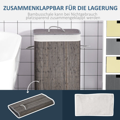 Rootz Laundry Basket with Handles - Washable Laundry Bag - Rattan Hamper - Durable & Water-resistant - 43l x 32b x 61h cm