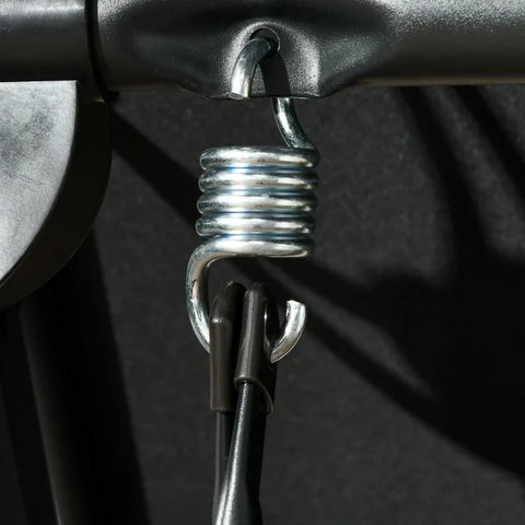 Rootz 3 Person Rocking Bench - Hollywood Swing - Swing Bench - Tilt Roof - Weatherproof - Steel Frame - Black + Brown - 190L x 133W x 177H cm