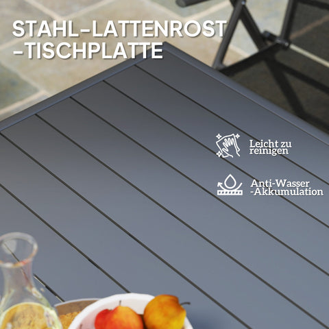 Rootz Garden Table - Outdoor Dining Table - Patio Table - Rust Resistant - Easy to Clean - 80cm x 80cm x 74cm