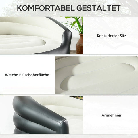 Rootz Inflatable Sofa Air Chair - Blow-Up Couch - Portable Lounge - Ultimate Comfort - Durable Plastic - Easy Storage - 138cm x 87cm x 71cm