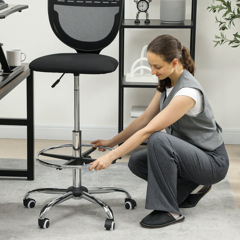Rootz Office Chair - Work Chair - Desk Chair - Height Adjustable - Padded Comfort - Black - 59cm x 59cm x 106-126cm