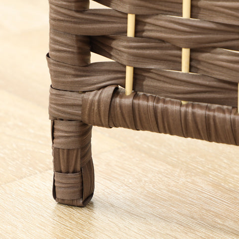 Rootz Room Divider - Foldable Partition - Privacy Screen - Pine Wood Frame - 135cm x 1.7cm x 180cm - Elegant Brown Finish