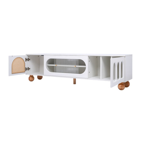 Rootz TV Cabinet - Media Console - Entertainment Center - Modern Design - 170L x 47W x 37H cm