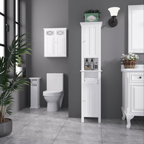 Rootz Bathroom Cabinet - High Cabinet - Modern Design - Ample Storage - 35 x 30 x 158.5 cm - Elegant & Durable