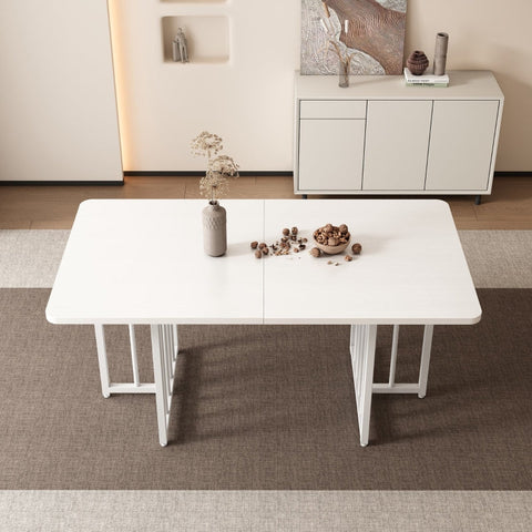Rootz Modern Dining Table - Minimalist Desk - Simple Workstation - Durable Design - 158cm x 76cm x 75cm