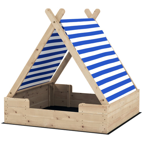 Rootz Sand Box for Children - Sandpit - Play Area - Weatherproof Tent Roof - Withstand Daily Use - 120 x 120 x 126.5 cm
