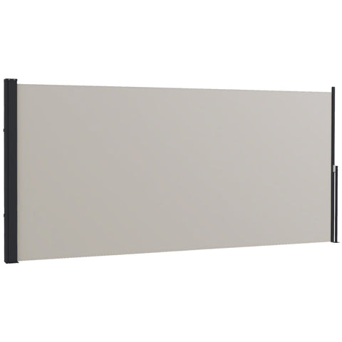 Rootz Zijluifel - Zijblind - Uitschuifbaar - Expansieschroeven - Privacyscherm - Aluminium - Polyester - Lichtgrijs - 300L x 140H cm
