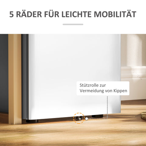 Rootz File Cabinet - Roll Container - Office Storage - Secure & Durable - Steel Housing - 39x48x59 cm, White and Grey