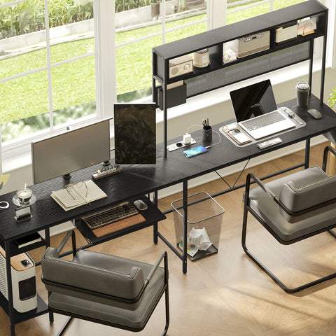 Rootz Modular Corner Desk - L-Shaped Desk - Industrial Style Furniture - Charging Station - 160cm x 120cm x 145cm