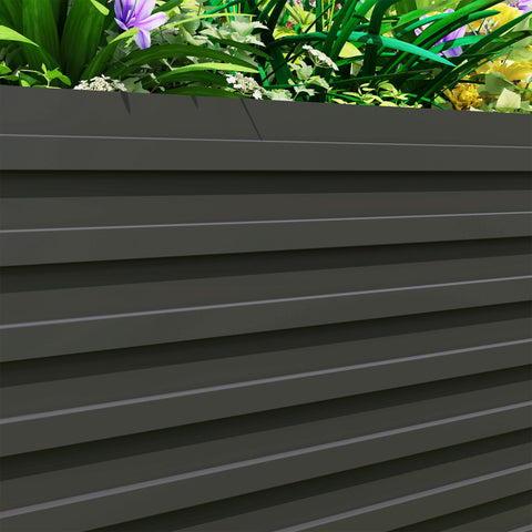 Rootz Rectangular Flower Tub - Raised Garden Bed - Planter Box - Promotes Root Growth - 240 x 120 x 60cm - Grey