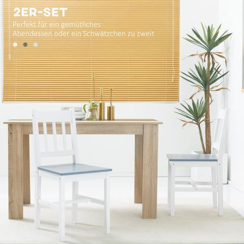 Rootz Set of 2 Dining Room Chairs - Kitchen Chairs - Dining Seats - Comfort, Style, Quality - 46.5D x 41W x 85.5H cm - Pinewood