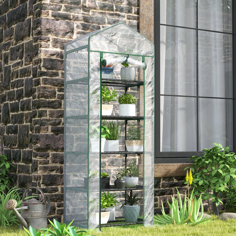 Rootz Mini-Greenhouse - Plant Shelter - Garden Greenhouse - Enhance Growth - 69x49x193cm - Sturdy Steel & Plastic
