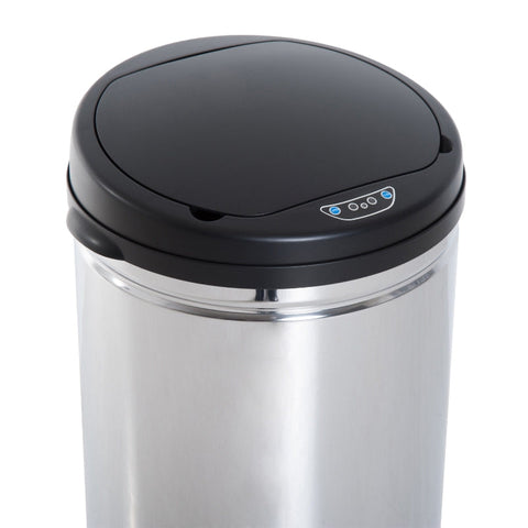 Rootz Stainless Steel Automatic Sensor Rubbish Bin - Touchless Trash Can - Smart Waste Bin - Hygienic, Durable, Convenient - Ø30.5 x H81.5 cm - Stainless Steel, ABS, PP
