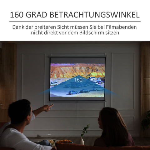 Rootz Projector Canvas - Projection Screen - Home Theater - Adjustable Viewing - 203cm x 152cm - 100-Inch Display