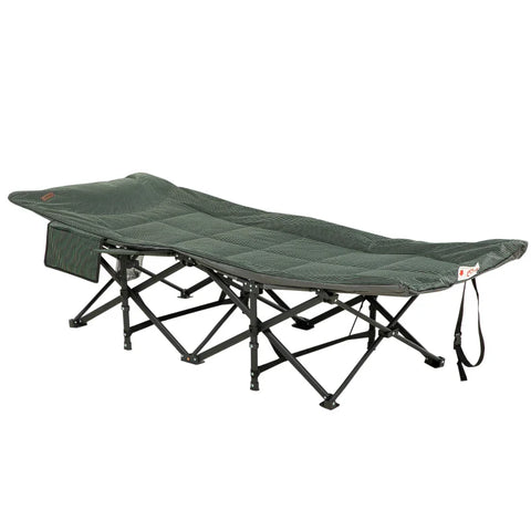 Rootz Folding Sun Lounger - Cup Holder - Backrest Side Pocket - Up To 120kg - Soft Padding - Oxford - PP foam - Gray - 68L x 186W x 48H cm