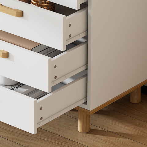 Rootz Chest of Drawers - Dresser - Storage Cabinet - Minimalist Design, Durable Build, 50x40x68.5cm - White & Natural Finish