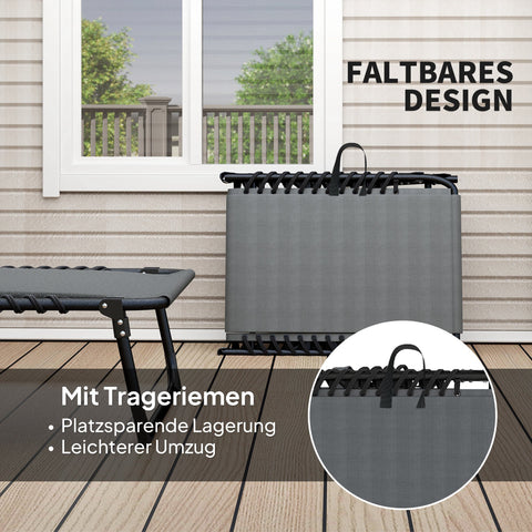 Rootz Sun Lounger - Deck Chair - Pool Lounger - Adjustable Comfort - 68cm x 189cm x 36cm