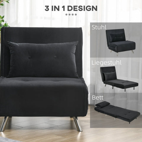 Rootz Reclining Chair - Lounge Chair - Single Bed - Ultimate Comfort - Adjustable Backrest - Velvet Fabric - 77cm x 88cm x 83cm