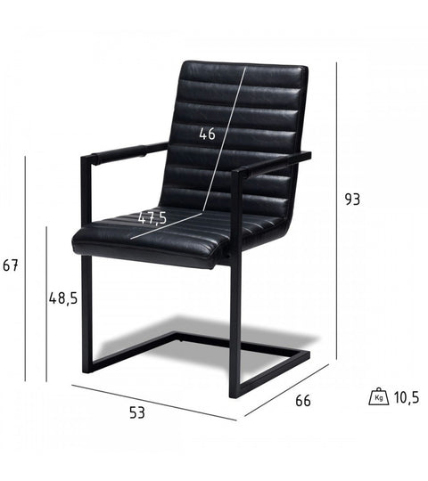 Rootz Dining Chair Set - Modern Dining Chairs - Faux Leather Seating - Comfortable & Durable - Easy to Clean - 53cm x 66cm x 93cm